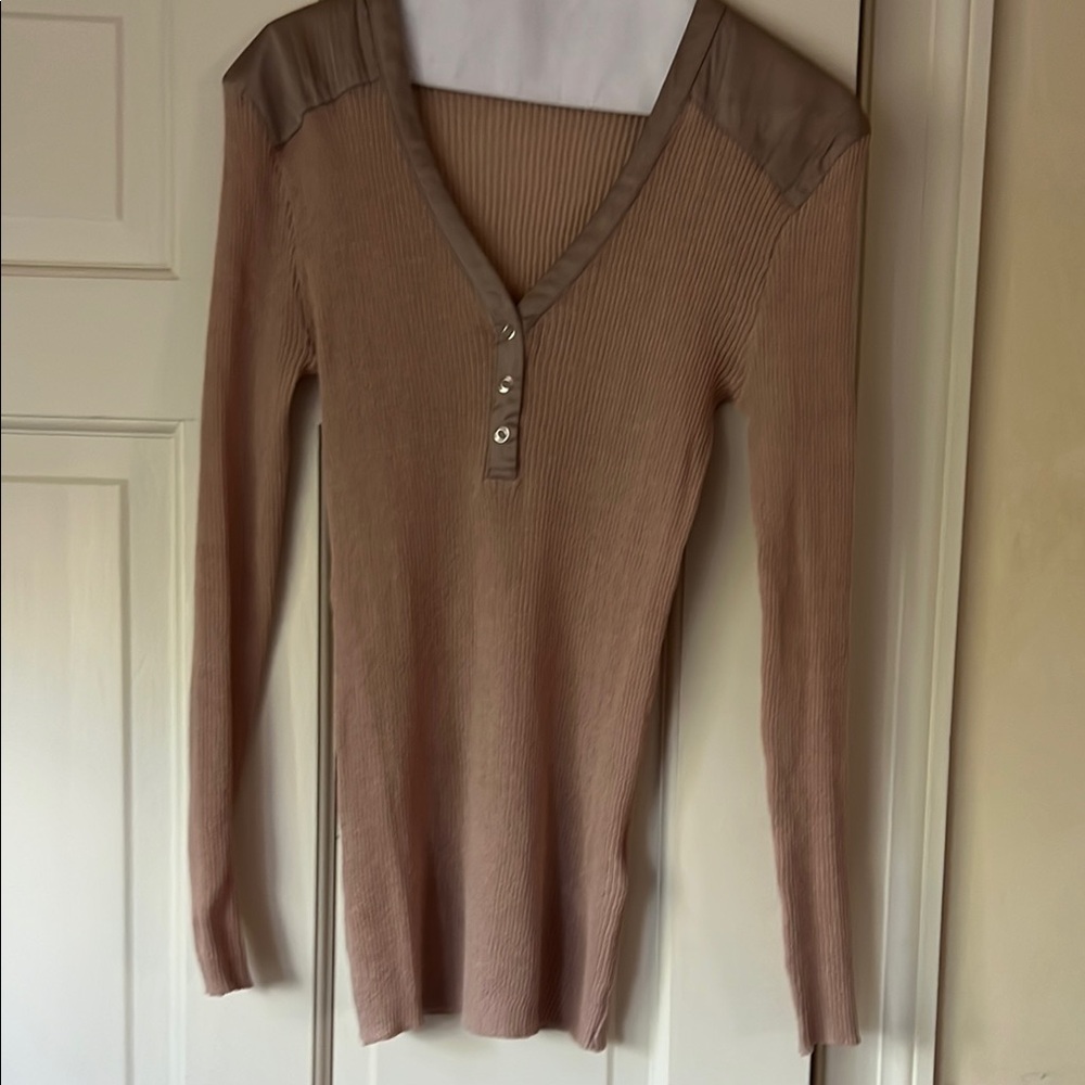 Women's Tan Long Sleeve Top
